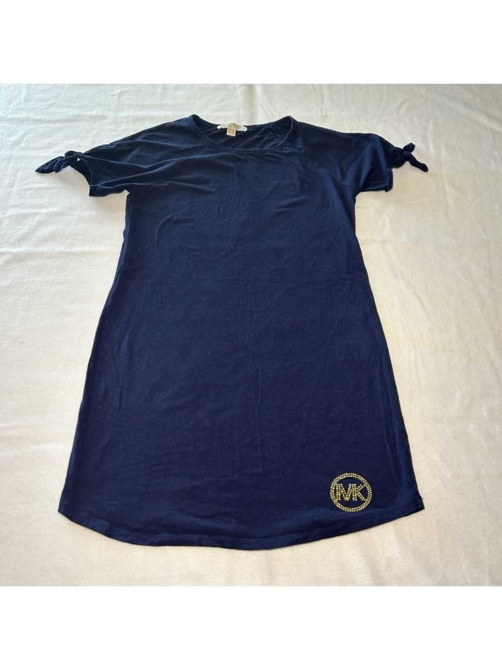 MICHAEL KORS T-shirt Dress Women Size Small Stretch Cotton Navy Blue